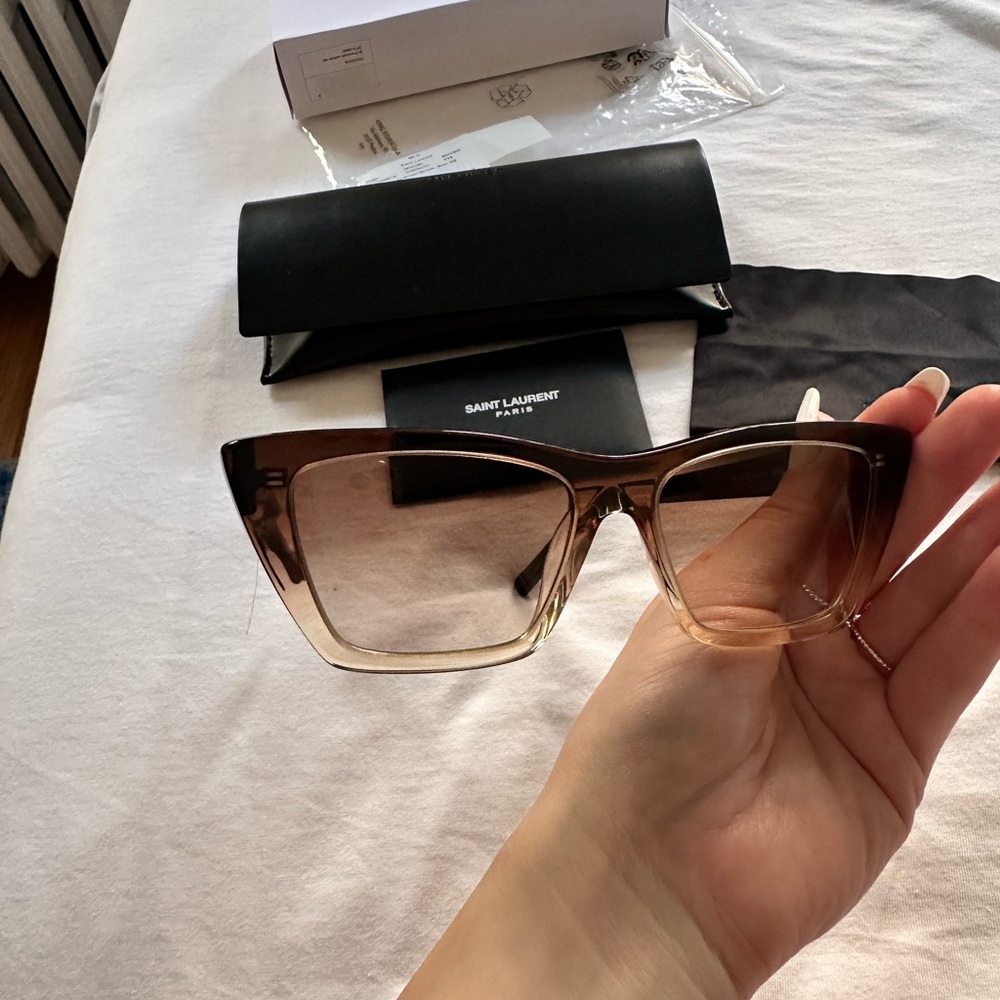 Saint Laurent Black and Brown Sunglasses